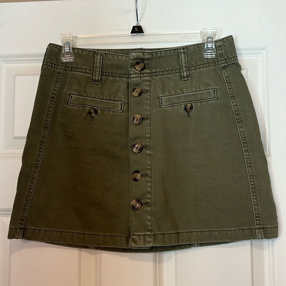 American Eagle Button Down Cargo Mini Skirt